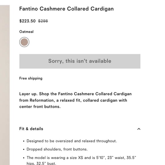 Reformation - Fantino Cashmere Collared Cardigan - Picture 5 of 5